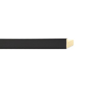 ENCADREMENT ( SANS VERRE ) "CONFIRMATION" PLAT NOIR SUR PLATRE 15X30 MM (SECTION CADRE : 15-30 (L X H mm)) Eurobaguette 1 - Colo