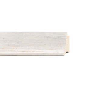 ENCADREMENT ( SANS VERRE ) "DELICATA" CREUX BLANC/ARGENT (SECTION CADRE : 34-33 (L X H mm)) Eurobaguette 1 - Colorart