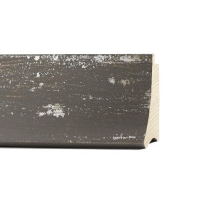 ENCADREMENT ( SANS VERRE ) "DELICATA" CREUX GRISFONCE/ARGENT (SECTION CADRE : 63-33 (L X H mm)) Eurobaguette 1 - Colorart 