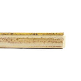 ENCADREMENT ( SANS VERRE ) "RAINBOW" BLANC FILLET DORE (SECTION CADRE : 27-17 (L X H mm)) Eurobaguette 1 - Colorart