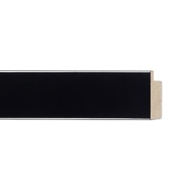 ENCADREMENT ( SANS VERRE ) "AVENUE" PLAT NOIR 2 LIGNES ARGENT SUR PLATRE 30X20 MM (SECTION CADRE : 30-20 (L X H mm)) Eurobaguett