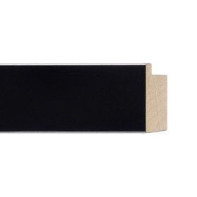 ENCADREMENT ( SANS VERRE ) "AVENUE" PLAT NOIR 2 LIGNES ARGENT SUR PLATRE 40X35 MM (SECTION CADRE : 40-35 (L X H mm)) Eurobaguett
