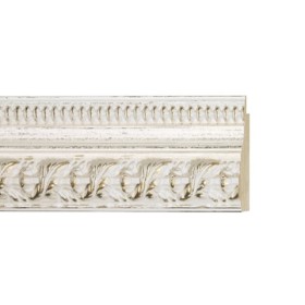 ENCADREMENT ( SANS VERRE ) BAROQUE DECAPE BLANC REFLETS DORES (SECTION CADRE : 47-32 (L X H mm)) Eurobaguette 1 - Colorart 