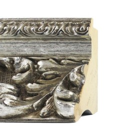 ENCADREMENT ( SANS VERRE ) BAROQUE ESPAGNOL ARGENT PATINE BRUNE (SECTION CADRE : 110-70 (L X H mm)) Eurobaguette 1 - Colorart 