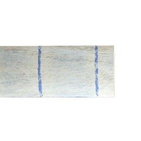 ENCADREMENT ( SANS VERRE ) BLANC AVEC LIGNES BLEUES TRANSVERSALES (SECTION CADRE : 48-18 (L X H mm)) Eurobaguette 1 - Colorart