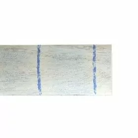 ENCADREMENT ( SANS VERRE ) BLANC AVEC LIGNES BLEUES TRANSVERSALES (SECTION CADRE : 48-18 (L X H mm)) Eurobaguette 1 - Colorart 