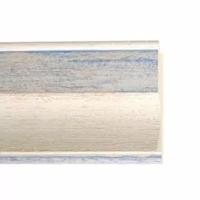 ENCADREMENT ( SANS VERRE ) IVOIRE AVEC PARTIES BLEUES CLAIRES (SECTION CADRE : 77-36 (L X H mm)) Eurobaguette 1 - Colorart 