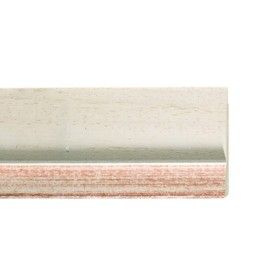 ENCADREMENT ( SANS VERRE ) BLANC CERUSE AVEC PARTIE ROUGE CLAIR (SECTION CADRE : 50-24 (L X H mm)) Eurobaguette 1 - Colorart
