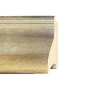 ENCADREMENT ( SANS VERRE ) DOUCINE ARGENT TRANSPARENCE OR (SECTION CADRE : 105-73 (L X H mm)) Eurobaguette 1 - Colorart