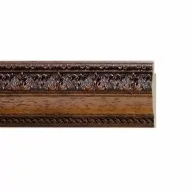 ENCADREMENT ( SANS VERRE ) NOYER AVEC ORNEMENT ET PATINE NOIR (SECTION CADRE : 45-20 (L X H mm)) Eurobaguette 1 - Colorart 