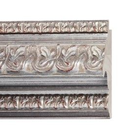 ENCADREMENT ( SANS VERRE ) BAROQUE PROFIL RENVERSE ARGENT SUR ASSIETTE ROUGE (SECTION CADRE : 112-58 (L X H mm)) Eurobaguette 1
