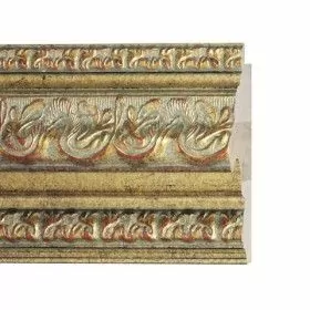 ENCADREMENT ( SANS VERRE ) BAROQUE PROFIL RENVERSE OR/VERT SUR ASSIETTE ROUGE (SECTION CADRE : 112-58 (L X H mm)) Eurobaguette 1