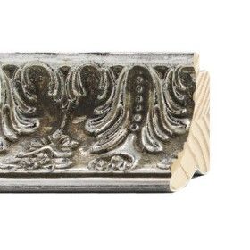 ENCADREMENT ( SANS VERRE ) LOUIS XIV ARGENT PATINE BRUN (SECTION CADRE : 58-33 (L X H mm)) Eurobaguette 1 - Colorart