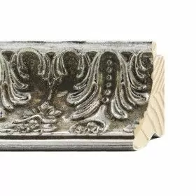 ENCADREMENT ( SANS VERRE ) LOUIS XIV ARGENT PATINE BRUN (SECTION CADRE : 58-33 (L X H mm)) Eurobaguette 1 - Colorart 