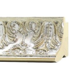 ENCADREMENT ( SANS VERRE ) LOUIS XIV ARGENT BRILLANT (SECTION CADRE : 58-55 (L X H mm)) Eurobaguette 1 - Colorart 