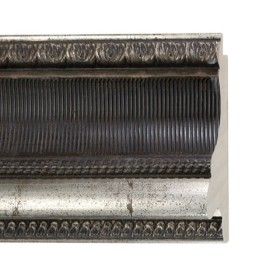 ENCADREMENT ( SANS VERRE ) BAROQUE ARGENT/NOIR PATINE AVEC CANNELURES (SECTION CADRE : 107-54 (L X H mm)) Eurobaguette 1 - Color
