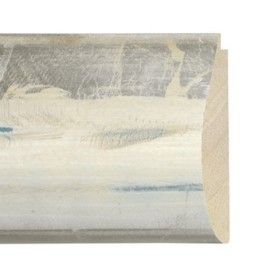 ENCADREMENT ( SANS VERRE ) IVOIRE ARGENT BLEU CLAIR PONCE (SECTION CADRE : 110-50 (L X H mm)) Eurobaguette 1 - Colorart 