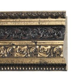 ENCADREMENT ( SANS VERRE ) BAROQUE DORE ANTIQUE BRUN FONCE (SECTION CADRE : 94-48 (L X H mm)) Eurobaguette 1 - Colorart
