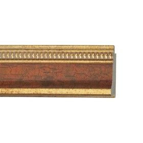 ENCADREMENT ( SANS VERRE ) FILM ROUGE OR AVEC FILET PERLE DORE (SECTION CADRE : 45-27 (L X H mm)) Eurobaguette 1 - Colorart