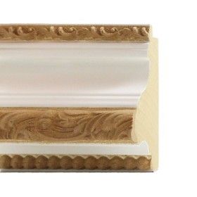 ENCADREMENT ( SANS VERRE ) PLÂTREE & ORNEMENT EN PÂTE À BOIS (SECTION CADRE : 94-48 (L X H mm)) Eurobaguette 1 - Colorart