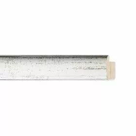 ENCADREMENT ( SANS VERRE ) IMITATION STERLING ARGENT FOND NOIR - 5772 (SECTION CADRE : 21-23 (L X H mm)) Eurobaguette 1 - Colora