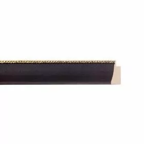 ENCADREMENT ( SANS VERRE ) NOIR - FILET DORE DECORATIF (SECTION CADRE : 20-20 (L X H mm)) Eurobaguette 1 - Colorart