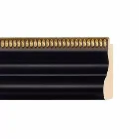 ENCADREMENT ( SANS VERRE ) NOIR/PERLE DORE (SECTION CADRE : 56-35 (L X H mm)) Eurobaguette 1 - Colorart