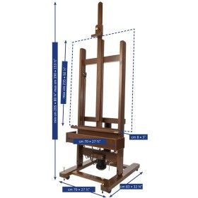 Mabef chevalet d'atelier électrique - hauteur de châssis max. 235cm - hêtre huilé - avec interrupteur & commande à distance MABE