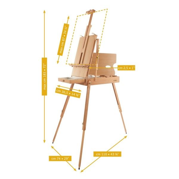 Mabef Boîte chevalet - hêtre huilé - hauteur de châssis max. 87cm MABEF 2 - Colorart 