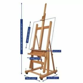 Mabef Chevalet d'atelier - hêtre huilé - inclinable jusqu'à l'horizontale - hauteur de châssis max. 240cm MABEF 1 - Colorart
