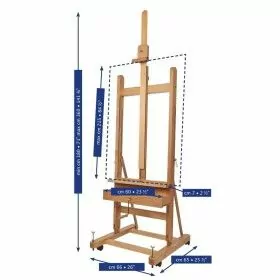Mabef Chevalet d'atelier à manivelle - hêtre huilé - inclinable - hauteur de châssis max. 215cm MABEF 1 - Colorart