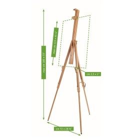 Mabef Chevalet de campagne double - hêtre huilé - inclinable jusqu'à l'horizontale - hauteur de châssis max.115cm MABEF 2 - Colo