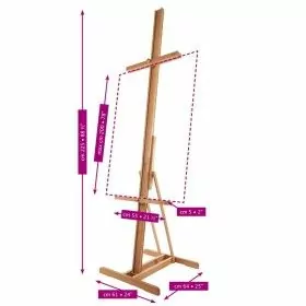 Mabef Chevalet Lyre - hêtre huilé - inclinable à l'horizontale - hauteur de châssis max. 200cm MABEF 1 - Colorart