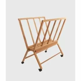 Mabef Porte-carton avec roulettes - hêtre huilé - largeur 80cm MABEF 1 - Colorart