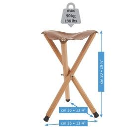 Mabef Siège pliable en bois & cuir - hauteur 50cm MABEF 2 - Colorart 