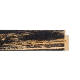 ENCADREMENT ( SANS VERRE ) BOIS PERDU NOIR (SECTION CADRE : 30-18 (L X H mm)) Eurobaguette 1 - Colorart 