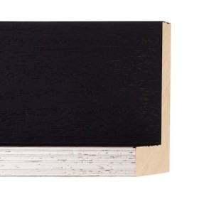 ENCADREMENT ( SANS VERRE ) CAISSE AMERICAINE NOIRE/ARGENTEE SUR BOIS (SECTION CADRE : 90-55 (L X H mm)) Eurobaguette 1 - Colorar