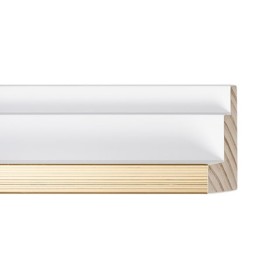 ENCADREMENT ( SANS VERRE ) CAISSE AMERICAINE AVEC ESCALIER 21 MM BLANCHE/OR (SECTION CADRE : 45-35 (L X H mm)) Eurobaguette 1 - 