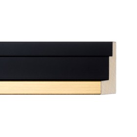 ENCADREMENT ( SANS VERRE ) CAISSE AMERICAINE AVEC ESCALLIER 21 MM NOIR/OR (SECTION CADRE : 45-35 (L X H mm)) Eurobaguette 1 - Co