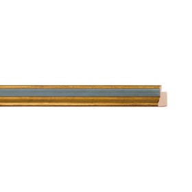 ENCADREMENT ( SANS VERRE ) "NOSTALGIE" BRAQUE DORE LIGNE BLEU (SECTION CADRE : 14-17 (L X H mm)) Eurobaguette 1 - Colorart 