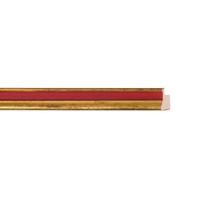 ENCADREMENT ( SANS VERRE ) "NOSTALGIE" BRAQUE DORE LIGNE ROUGE (SECTION CADRE : 14-17 (L X H mm)) Eurobaguette 1 - Colorart