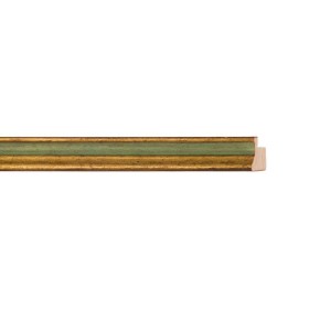 ENCADREMENT ( SANS VERRE ) "NOSTALGIE" BRAQUE DORE LIGNE VERTE (SECTION CADRE : 14-17 (L X H mm)) Eurobaguette 1 - Colorart 