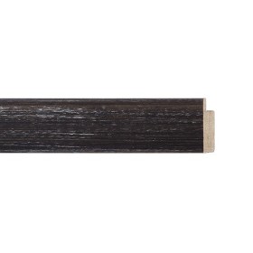 ENCADREMENT ( SANS VERRE ) "TREASURE" PLAT NOIR/ARGENT BRILLANT (SECTION CADRE : 25-15 (L X H mm)) Eurobaguette 1 - Colorart