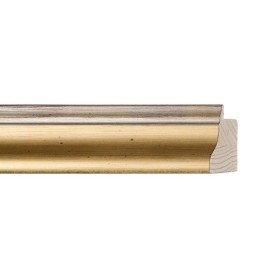 ENCADREMENT ( SANS VERRE ) "MODERNO" CREUX OR/FILET ARGENT (SECTION CADRE : 29-32 (L X H mm)) Eurobaguette 1 - Colorart 