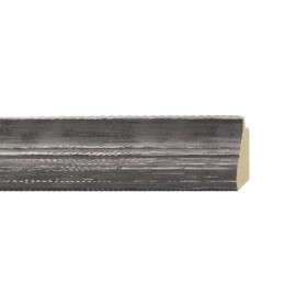 ENCADREMENT ( SANS VERRE ) "NEO COLONIALE" GRIS FONCE/ARGENT PONCE (SECTION CADRE : 30-27 (L X H mm)) Eurobaguette 1 - Colorart