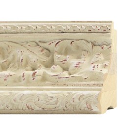 ENCADREMENT ( SANS VERRE ) "CHARLES V" BAROQUE ESPAGNOL BLANC (SECTION CADRE : 90-54 (L X H mm)) Eurobaguette 1 - Colorart