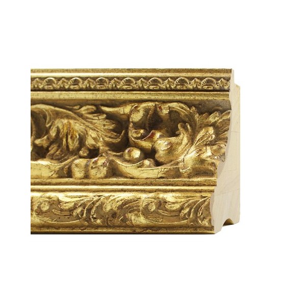 ENCADREMENT ( SANS VERRE ) "CHARLES V" BAROQUE ESPAGNOL OR (SECTION CADRE : 90-54 (L X H mm)) Eurobaguette 1 - Colorart 