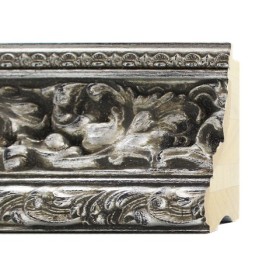 ENCADREMENT ( SANS VERRE ) "CHARLES V" BAROQUE ESPAGNOL ARGENT (SECTION CADRE : 90-54 (L X H mm)) Eurobaguette 1 - Colorart