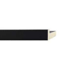 ENCADREMENT ( SANS VERRE ) HAUT PLAT PLATRE NOIR TEINTE (SECTION CADRE : 20-60 (L X H mm)) Eurobaguette 1 - Colorart