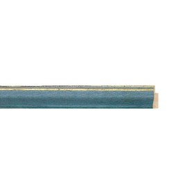 ENCADREMENT ( SANS VERRE ) BLEU/2 FILETS DORES (SECTION CADRE : 15-15 (L X H mm)) Eurobaguette 1 - Colorart